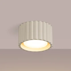 Deckenleuchte RIBLA, beige, Ø 10 cm, Metall, GX53
