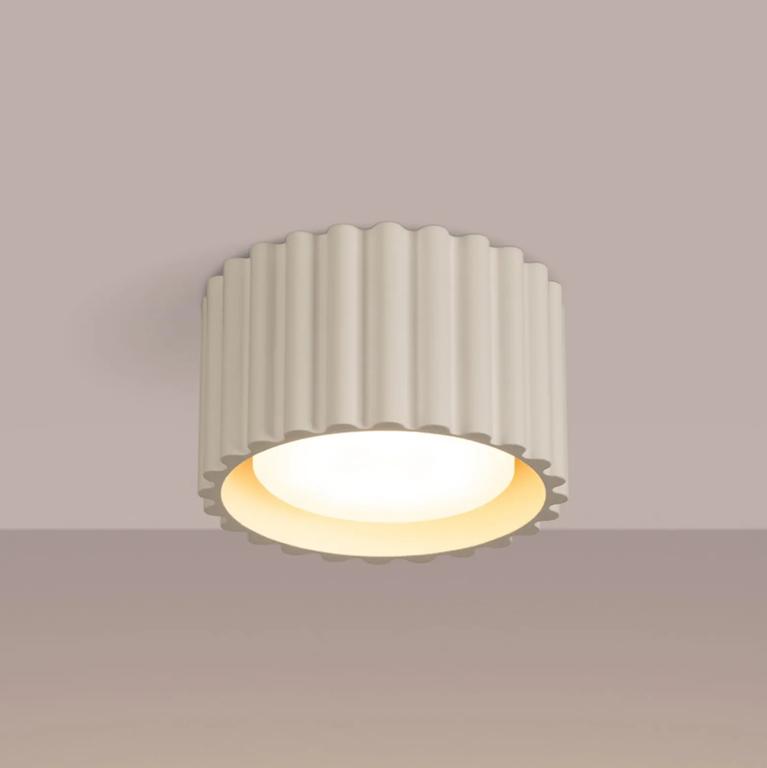 Deckenleuchte RIBLA, beige, Ø 10 cm, Metall, GX53
