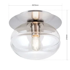 Deckenleuchte Richard, Metall chrom, Glas klar