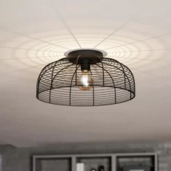 Deckenleuchte Rinroe, Ø 45 cm, schwarz, Stahl