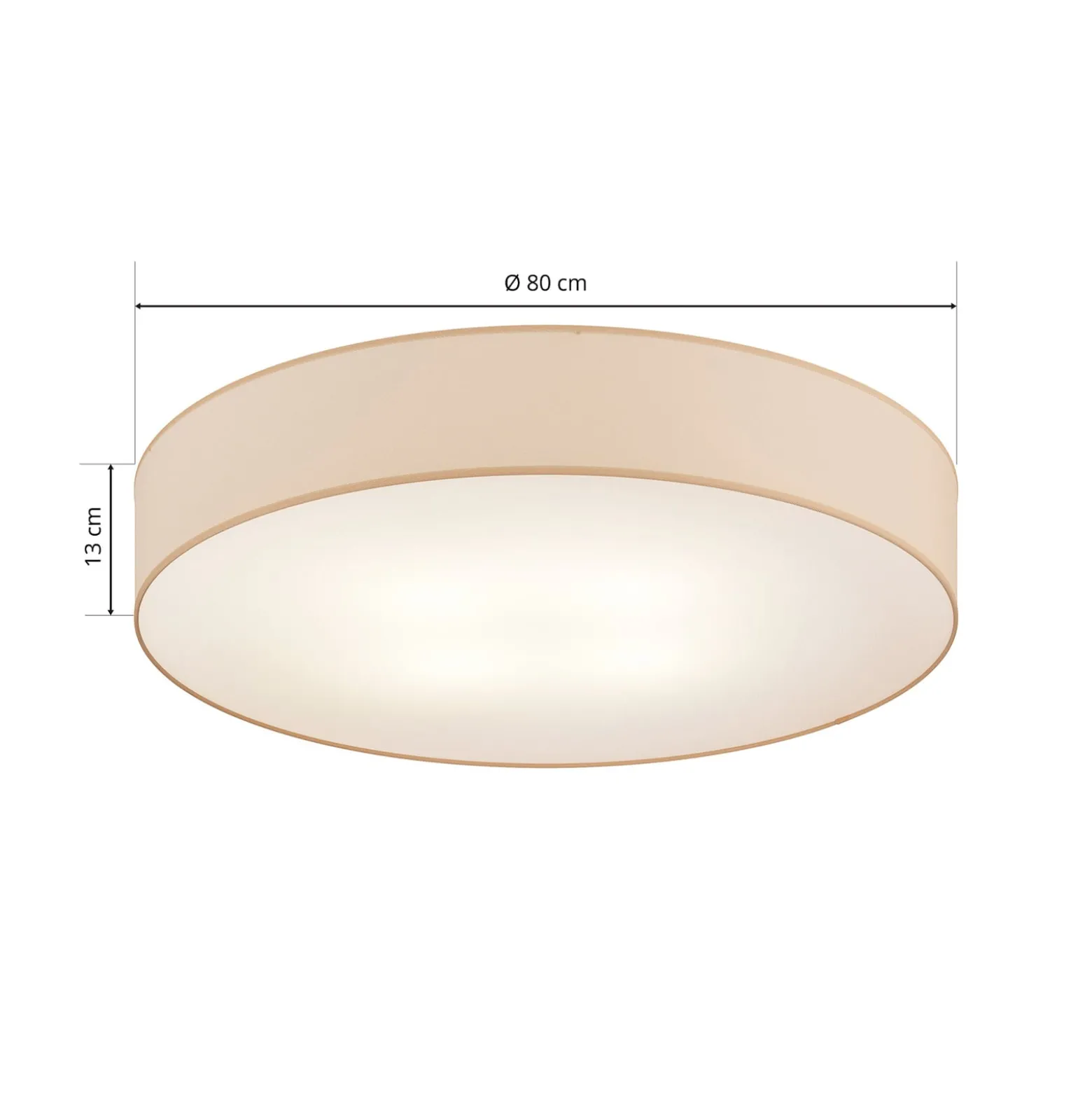 Deckenleuchte Rondo, beige Ø 80 cm