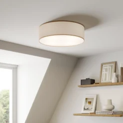 Deckenleuchte Rondo, beige, Metall, Ø 45 cm, E27