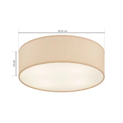 Deckenleuchte Rondo, beige, Metall, Ø 45 cm, E27