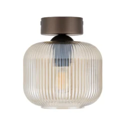 Deckenleuchte Salvia, braun/cognac, Glas, Ø 15 cm, E14