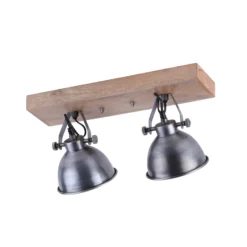Deckenleuchte Samia, 2-flammig, Mangoholz, eisen