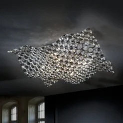 Deckenleuchte Saten aus Kristall, 56 cm