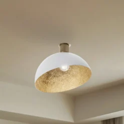 Deckenleuchte Sfera, Ø 35cm, weiß/gold