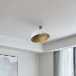 Deckenleuchte Sfera, Ø 35cm, weiß/gold