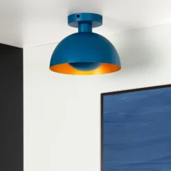 Deckenleuchte Siemon aus Stahl, Ø 25 cm, blau