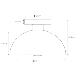Deckenleuchte Siemon aus Stahl, Ø 25 cm, grün