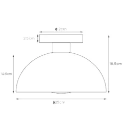 Deckenleuchte Siemon aus Stahl, Ø 25 cm, ockergelb