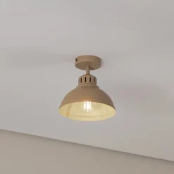 Deckenleuchte Sven, 1-flammig, beige, Stahl