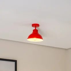 Deckenleuchte Sven, 1-flammig, rot, Stahl, E27