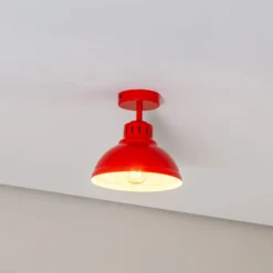 Deckenleuchte Sven, 1-flammig, rot, Stahl, E27