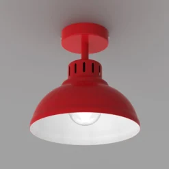 Deckenleuchte Sven, 1-flammig, rot, Stahl, E27