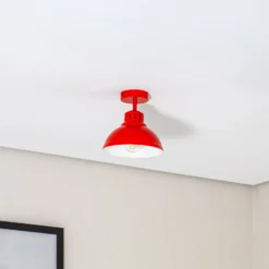 Deckenleuchte Sven, 1-flammig, rot, Stahl, E27