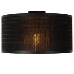 Deckenleuchte Tagalog aus Rattan, schwarz/natur