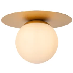Deckenleuchte Tricia, gold, Ø 25 cm, Glas, 1-flammig, E27