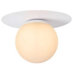 Deckenleuchte Tricia, weiß, Ø 25 cm, Glas, 1-flammig, E27