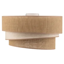 Deckenleuchte Trio jute, naturbraun/weiß, Ø45cm