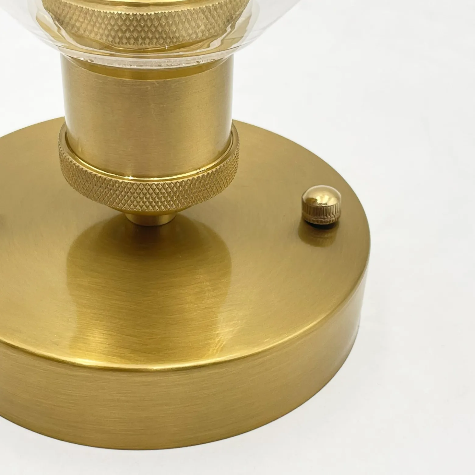 Deckenleuchte Trish, messing/klar, Glas, Ø 22 cm, E27