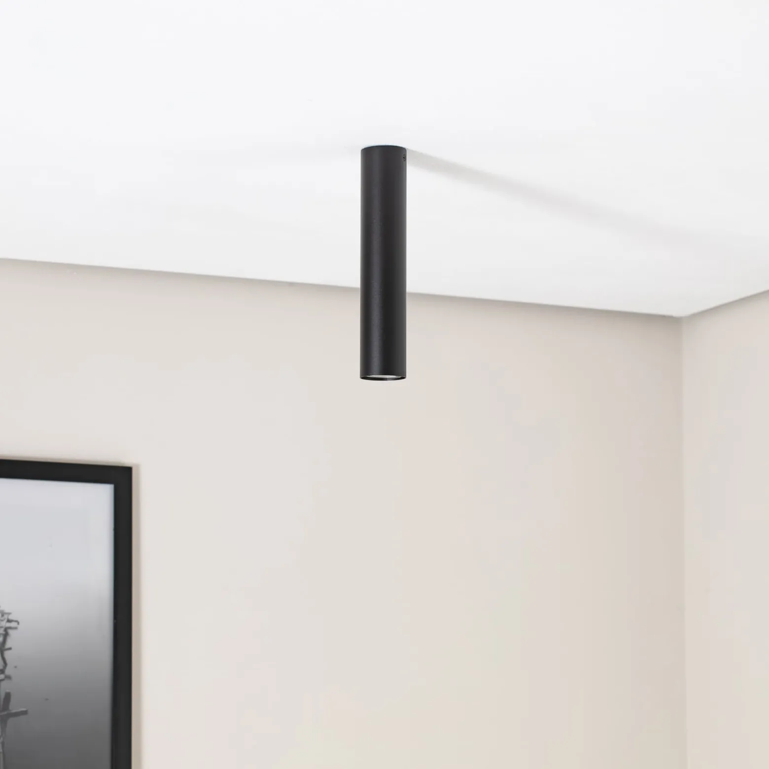Deckenleuchte Tube in Zylinderform, schwarz