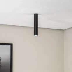 Deckenleuchte Tube in Zylinderform, schwarz