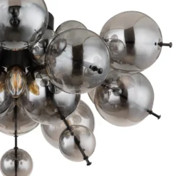 Deckenleuchte Udo, rauchgrau, Ø 55 cm, Glas
