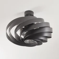 Deckenleuchte Vento, schwarz, Ø 60 cm, Metall, E27