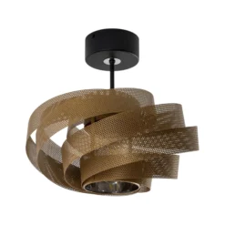 Deckenleuchte Vento, schwarz/gold, Metall, Ø 40 cm, E27