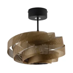Deckenleuchte Vento, schwarz/gold, Metall, Ø 40 cm, E27