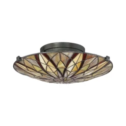 Deckenleuchte Victory mit Schirm im Tiffany-Stil