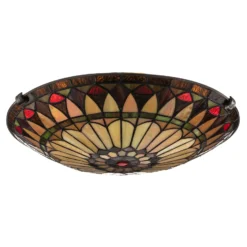 Deckenleuchte West End, bronze/bunt, Ø 42 cm, Glas