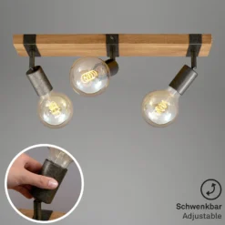 Deckenleuchte Wood Basic, dreiflammig