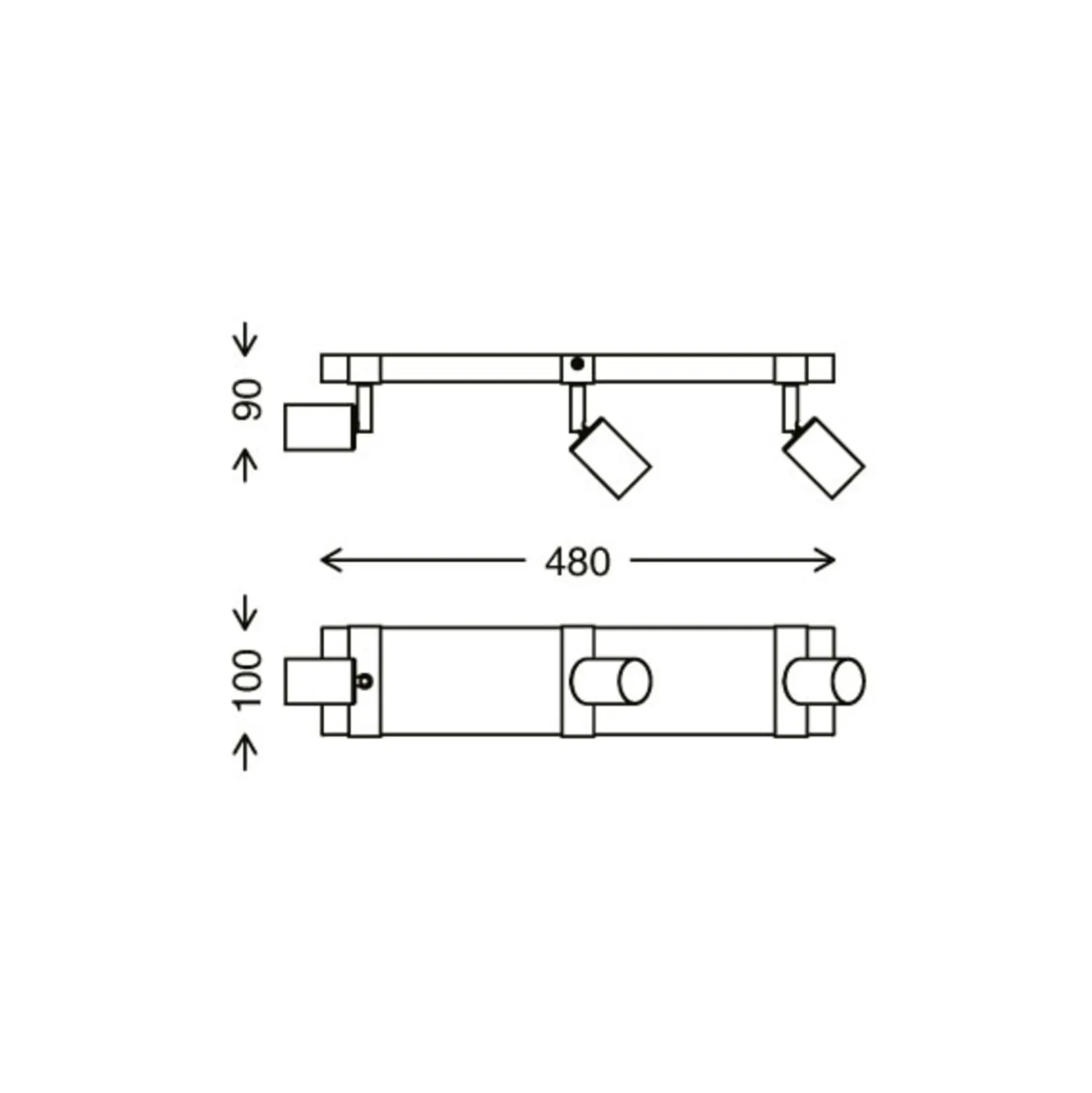 Deckenleuchte Wood Basic, dreiflammig