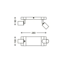 Deckenleuchte Wood Basic, zweiflammig
