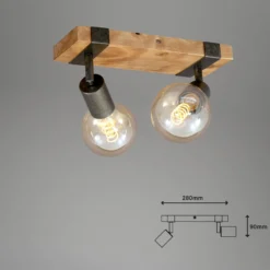 Deckenleuchte Wood Basic, zweiflammig