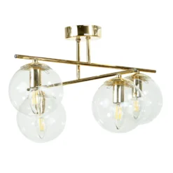 Deckenleuchte Zoe, goldfarben, Länge 51 cm, Glas, 4-flammig
