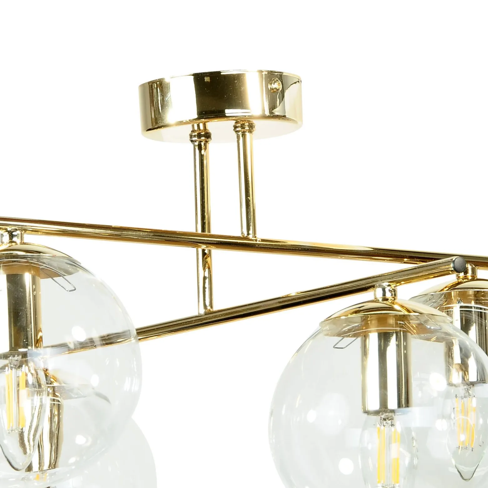 Deckenleuchte Zoe, goldfarben, Länge 51 cm, Glas, 4-flammig