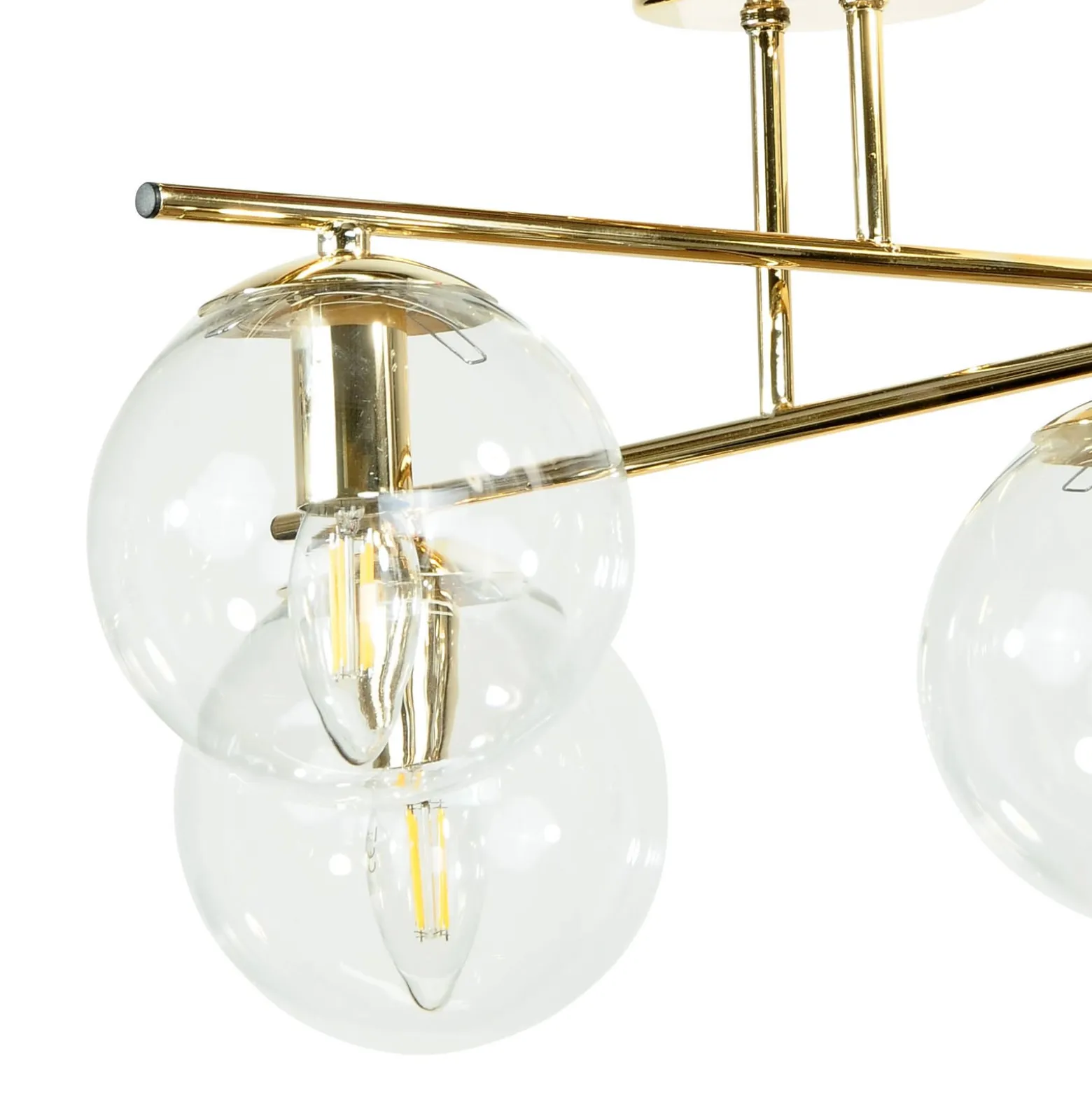 Deckenleuchte Zoe, goldfarben, Länge 51 cm, Glas, 4-flammig