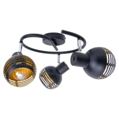 Deckenrondell Casco, dreiflammig, schwarz