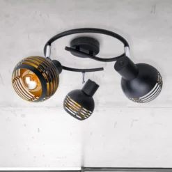 Deckenrondell Casco, dreiflammig, schwarz