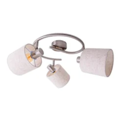 Deckenrondell Maron, dreiflammig, Textil, beige