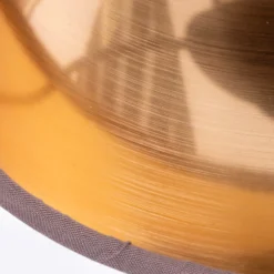 Deckenrondell Maron dreiflammig Textil, braun/gold