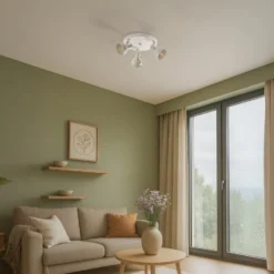 Deckenrondell Trogir, beige, 3-flammig, Stahl, Ø 30 cm