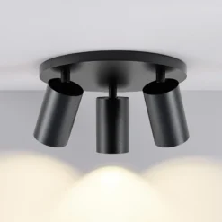 Deckenspot CAN TILT, schwarz, Ø 25 cm, 3-flammig Metall GU10