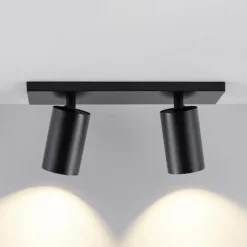 Deckenspot CAN TILT, schwarz, 31 x 9 cm, 2-flg., Metall GU10