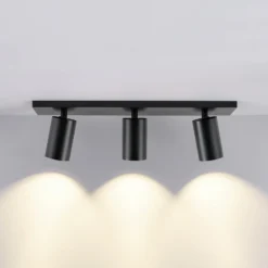Deckenspot CAN TILT, schwarz, 48 x 9 cm, 3-flg., Metall GU10