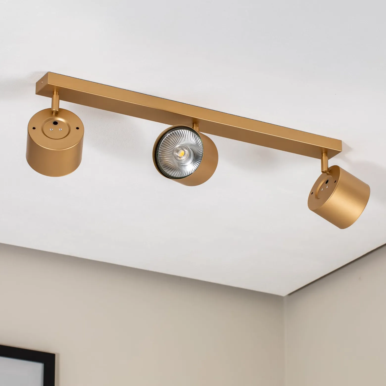 Deckenspot Chloe verstellbar dreiflammig, gold
