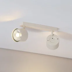 Deckenspot Chloe verstellbar zweiflammig, beige